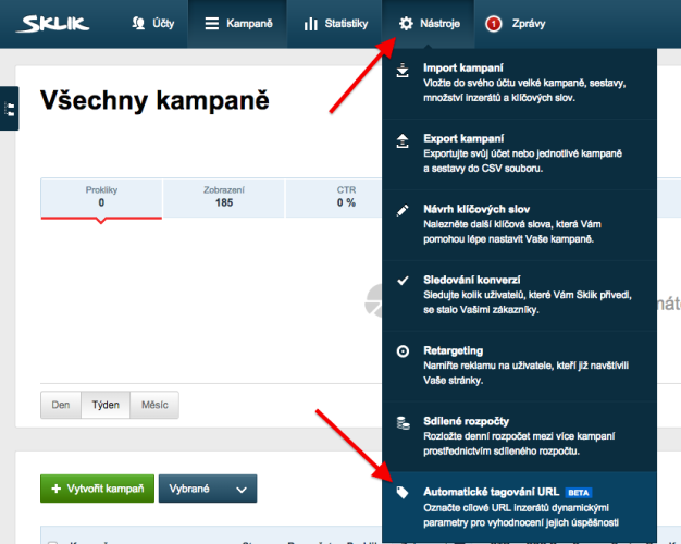 automaticke tagovani url sklik