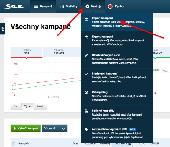 import kampani sklik